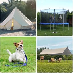 4 grondankers om in te schroeven - Koudgewalst staal - Voor trampoline, schommel, tent en hond - Met boor en riemen — thumbnail 2