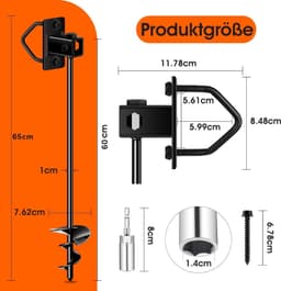 Grondanker - Zwart - 4 x 65 cm - Robuuste Grondankers voor Tuin en Camper — thumbnail 2