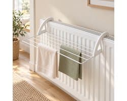 MONT KIARA Balkon- & Radiatordroogrek – 60 × 38 × 12 cm – Hangend Droogrek voor Was – Compact & Ruimtebesparend Droogrek voor Balkon, Radiator en Binnengebruik