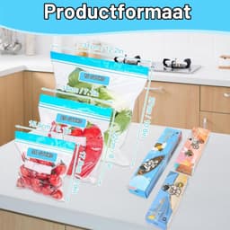 Diepvrieszakken met Ritssluiting - Transparant - 3 Maten - Herbruikbare Voedselzakken - Voor Vriezer en Keuken — thumbnail 3