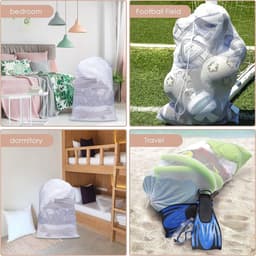 1 Pcs Trekkoord Waszak, 70×90cm Mesh Waszak voor Delicate Kleding, Sterke en Duurzame Netwaszak voor Wasmachine — thumbnail 3