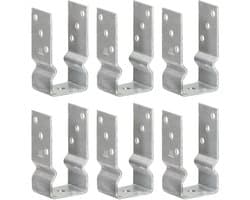 vidaXL - Grondankers - 6 - st - 7x6x15 - cm - gegalvaniseerd - staal - zilverkleurig