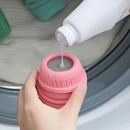 SnelShoppen - 4 Stuks Wasmachine Vloeistof Dispenser Ballen, Duurzame Stoffen Verzorgingsballen voor Kleding, Herbruikbaar en Veilig voor Wasmachine, — thumbnail 2