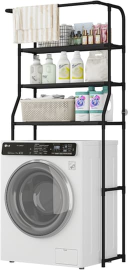 Opbergrek Met 3 Niveaus Voor Boven De Wasmachine, Opbergplank Voor De Wasdroger In De Wasruimte, Meerlaags Metaal. — thumbnail 2