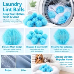 Anti-haarballen voor de wasmachine, 10 stuks, nylon, blauw — thumbnail 3