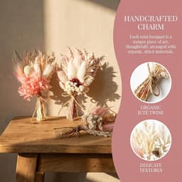 Gedroogde bloemen, roze, mini, tafeldecoratie voor bruiloften — thumbnail 4