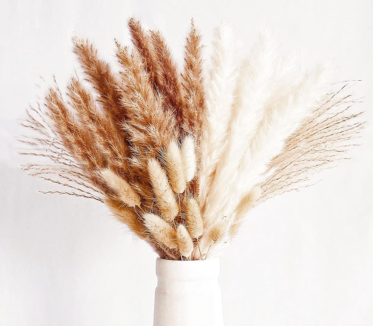 Droogbloemen, decoratie, kleine natuurlijke gedroogde boeketten van pampasgras, boho-decoratie, voor woonkamer, tafel, slaapkamer, bruiloften, badkamer, 70 stuks — afbeelding 1