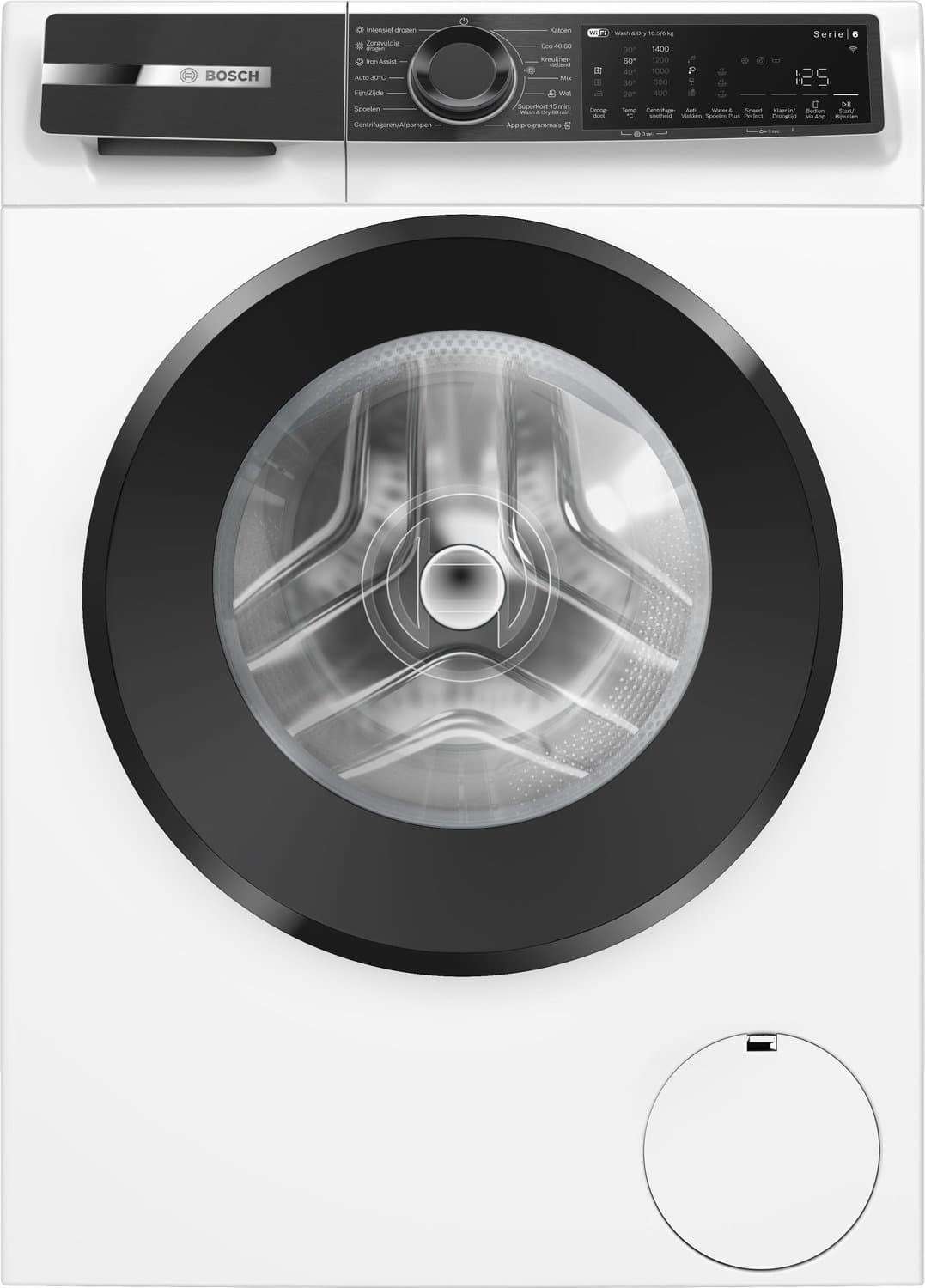 Bosch WNG25406NL - Serie 6 - Was-droogcombinatie - 10,5/6 kg - 1400 Toeren - Home Connect - Wit — afbeelding 1