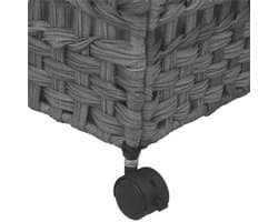 Wasmand – Wassorteerder – Wasbox – Opvouwbare Wasmand – Waszak – Met Wielen – Handgeweven Rattan – 66 x 35 x 60 cm