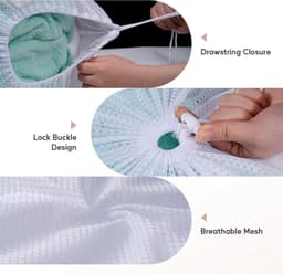 Drawstring Waszak 70x90cm - Robuuste Mesh Waszak voor Delicate Kleding, Geschikt voor Wasmachine, Duurzaam en Sterk Net — thumbnail 2