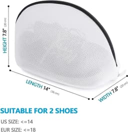 Mesh Waszak voor Schoenen en Sneakers, Duurzame Wasnet met Rits voor Bescherming en Reis - 2 Stuks — thumbnail 2