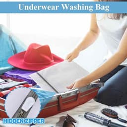 Set van 2 waszakken voor bh's en 2 netwaszakken - Ademend en duurzaam - Bescherming en organisatie voor lingerie en delicate kleding - Afmetingen: 34,5 cm en 40,5 cm — thumbnail 5