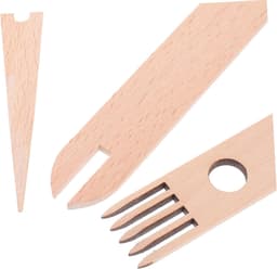 1set Houten Weefaccessoires Mini Weefgetouw Set Met Weefnaalden Shuttle Voor Tapestry Maken Dekens Weven Lichtgewicht Compact Voor Reizen Creatief Gebruik — thumbnail 2