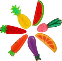 1set Schattige Fruit Groente Haarclips Delicate Haaraccessoires Met Watermeloen Wortel Aardbei Ananas Sinaasappel Voor Vrouwelijke Haarstijl Decoratie — thumbnail 1