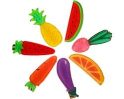 1set Schattige Fruit Groente Haarclips Delicate Haaraccessoires Met Watermeloen Wortel Aardbei Ananas Sinaasappel Voor Vrouwelijke Haarstijl Decoratie