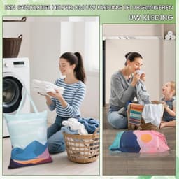 Reiswaszakken Set van 2, Ideaal voor Sport, Vakantie en Camping - Met Rits voor Vuile Kleding, Roze en Zwart — thumbnail 4