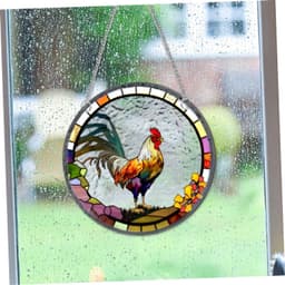 1set Decoratieve Acryl Haan Hangdecoratie Kleurige Raamdecoratie Voor Binnen Buiten Creatieve Wandversiering Voor Tuin Woonkamer — thumbnail 3