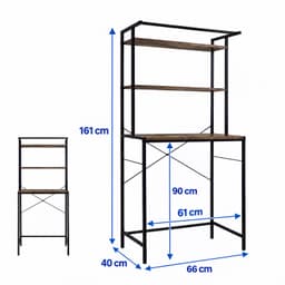 Wasmachine rek - 161x66x40 cm - bruin-zwart — thumbnail 3