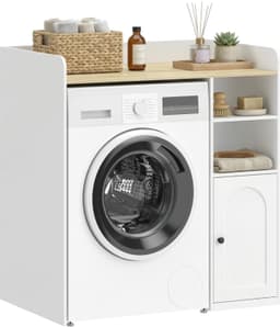 Kast boven de wasmachine - Softclose scharnieren - Badkamerorganizer boven het toilet - Open opbergvakken — thumbnail 2