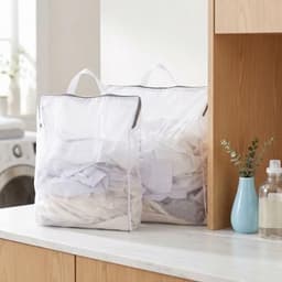 Set van 2 Herbruikbare Waszakken van Netstof 60 x 50 cm en 50 x 40 cm voor Kleding, Ondergoed en Delicate Was — thumbnail 2