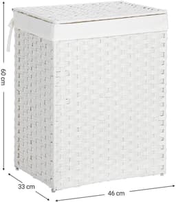 Nancy's Wasmand - Wassorteerder - Handgevlochten - 110L Wit — thumbnail 3