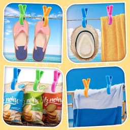 8 Stuks - Wasknijpers - Kunststof Wasknijpers - Anti slip - Droogrek knijpers - Wasrek knijpers - Winddichte Handdoekklem - Grote badhanddoekklem - Binnen en buiten - Multicolor — thumbnail 5