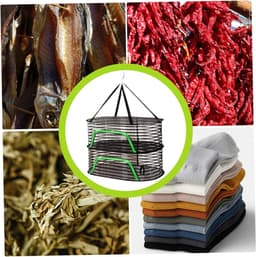2-lagige Kruiddroogrek – 23,6 inch Diameter, Hangend & Opvouwbaar, Anti-vliegen met Rits, Ademende Windbestendige Gaas voor Fruit, Hydroponische Bloemen & Kleding — thumbnail 4