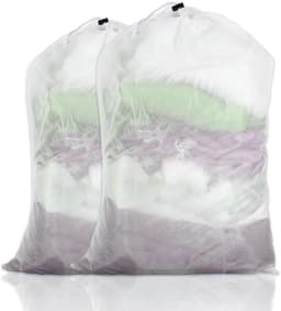 IMPERATORIS® Waszakjes voor Wasmachine - Bescherming voor Fijne Was en Schoenen - Mesh Wasnet met Rits - Voorkomt Slijtage - Set van 2 - Wit - 60 x 90 cm — thumbnail 1