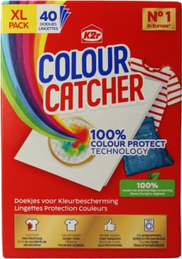 K2r - Colour Catcher Anti-kleurdoorloopdoekjes - 5x40 Doekjes 200 Doekjes in totaal - Groot verpakking - Voordeel Verpakking - Kleur - Doorloopdoekjes - Anti - Kleur Vanger — thumbnail 3