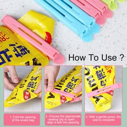 Herbruikbare Voedselzak Clips, Zakafsluiters voor Snacks, 12 Stuks in Meerdere Maten — thumbnail 3