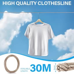 Wäscheleine 30 Meter Extra Stark mit Stahlkern – Flexible und Reißfeste Wäscheleine für Garten, Camping und Outdoor — thumbnail 4