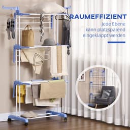 Torenwasrek - 73x64x177 cm - 4 Lagen + Uittrekbaar - Binnen & Buiten Gebruik - Staal - Blauw — thumbnail 5