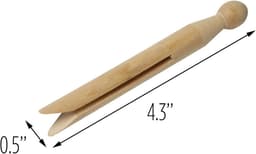 Houten Wasknijpers Traditioneel Set van 100 Stuks Natuurlijk — thumbnail 3
