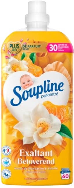 3 x Soupline – Wasverzachter – Betoverend Mandarijn & Vanille – 1,28 L - Wasverzachter - Wasverzachter Mandarijn En Vanille - Wasverzachter Betoverend - Wasverzachter Voor Kleding - Wasverzachter Voor Was — thumbnail 2