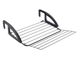 Tomado - Droogrek Hangend Bries - 6 meter drooglengte - Ophangen aan radiator, deur, douchewand of balkon - Verstelbare ophanghaken - Zwart