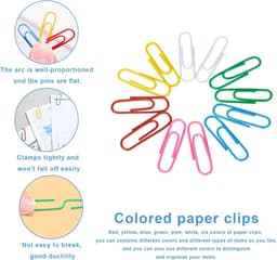 600 Gekleurde Paperclips Klein - Kunststof Gecoat Ijzer voor Documenten, Foto's en Posters — thumbnail 5
