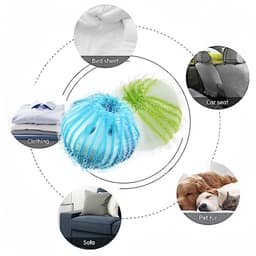 Set van 15 haarverwijderaars - Nylon magische pluizenballen voor wasmachines met voorlader - Pluis- en vuilverwijderende wasballen - Anti-klit pluizenballen - Gemengde kleuren — thumbnail 2