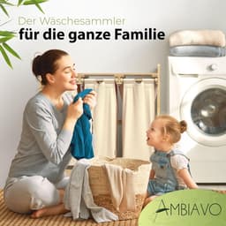 Wasmand 3 Vakken - Wassorteerder -90L-Beige — thumbnail 4