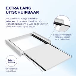 Heimate® Tussenstuk Wasmachine Droger - Stapelkit Wasmachine Droger - Stapelkit - Premium Stapelkit - Universeel - Wit — thumbnail 3