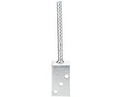 Alberts 213954 L Post Holder with Rebar Steel Concrete Anchor Hot Galvanized Width 80 mm Length of Reinforcement Steel 200 mm — thumbnail 1