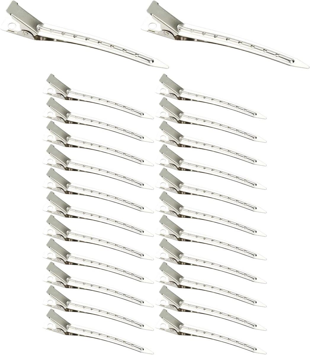 24 stuks Zilveren Haarspelden Professioneel Metaal 9 cm - Styling en Splitsklemmen — afbeelding 1