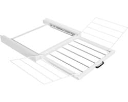 Tussenstuk Wasmachine Droger – Stapelkit met Uitklapbaar Droogrek – Wit – Bodo® — afbeelding 1
