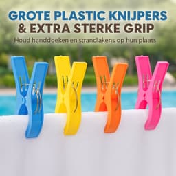 Casa Calma® – 8 Grote Plastic Knijpers voor Handdoeken & Strandlakens — thumbnail 5