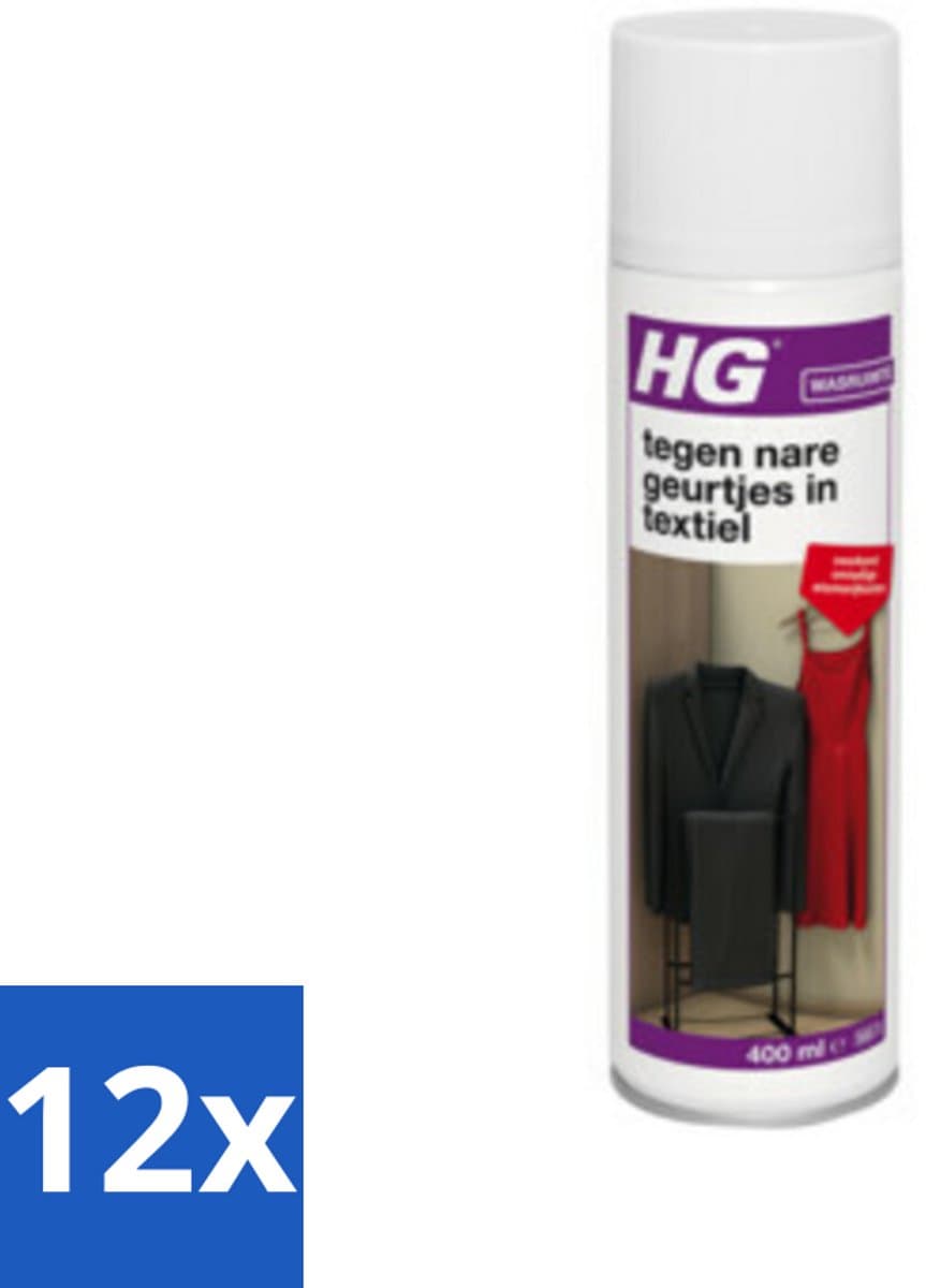 HG - Tegen Nare Geurtjes In Textiel - Natuurlijk Zuiveringsproces - Veilig Voor Alle Textiel - 400 ml - Voordeelverpakking - 12 stuks — afbeelding 1