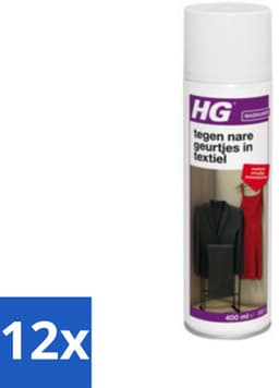 HG - Tegen Nare Geurtjes In Textiel - Natuurlijk Zuiveringsproces - Veilig Voor Alle Textiel - 400 ml - Voordeelverpakking - 12 stuks — thumbnail 1