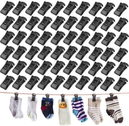 Sokken clips - Sokkenhouders - 60 stuks - 2,8 cm - Antislip Wasknijpers - Waslijnknijpers - Zwart — thumbnail 1