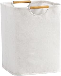 Wasmand - Wasmand opvouwbaar - Wasmand Beige - 30x30x40 cm Opvouwbare Mand - Ruimtebesparend - Badkamermand Handvat - Perfect voor Slaapkamer - Badkamer - Slaapzaal - Wasruimte - Feestdecoratie - Kerst — thumbnail 1