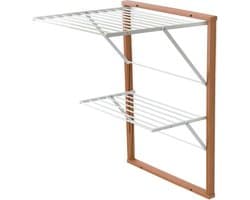 Droogrek KEVIN hout afsluitbaar - 11 m uittrekbaar - Finish Cherry Ar-It het hart van het hout - houten droogrek wanddroogrek
