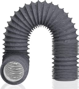 Flexibele pvc-aluminiumslang diameter 150 mm max. lengte 5 m voor wasdroger afzuigkap buisventilator airconditioning grijs — thumbnail 1