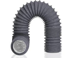 Flexibele pvc-aluminiumslang diameter 150 mm max. lengte 5 m voor wasdroger afzuigkap buisventilator airconditioning grijs